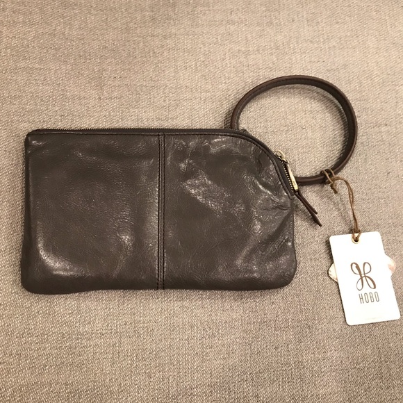 HOBO Handbags - HOBO International grey leather wristlet.